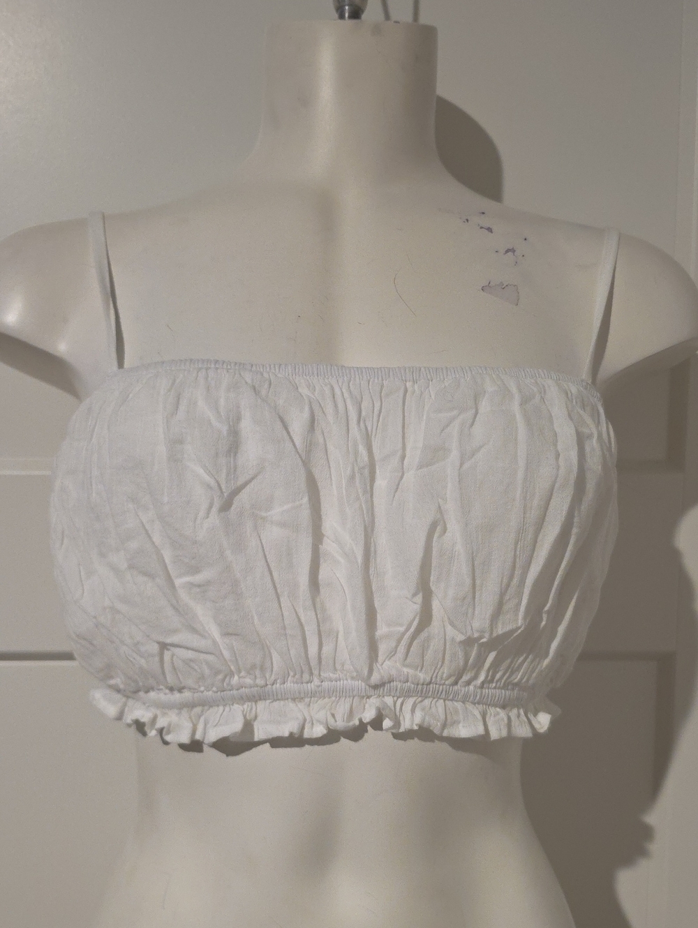 NWT aerie White Smocked Bandeau Crop Top Sleepwear